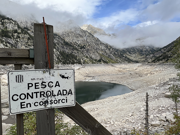 Una trentena de voluntaris retiren els esquers de pesca perduts durant més de seixanta anys a la presa de Cavallers