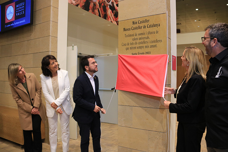 Aragonès afirma que el Museu Casteller de Catalunya permetrà “seguir enfortint els castells a casa nostra”