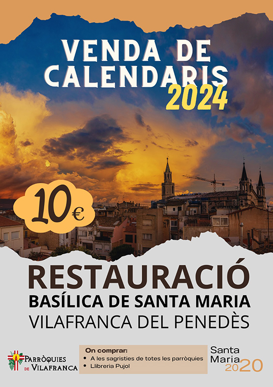 Es posa a la venda un calendari per recaptar fons per la restauració de Santa Maria