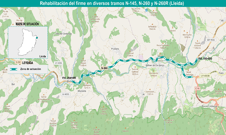 El Ministeri de Transports millorarà diversos trams de l’N-145, l’N-260 i l’N-260R a l’Alt Urgell