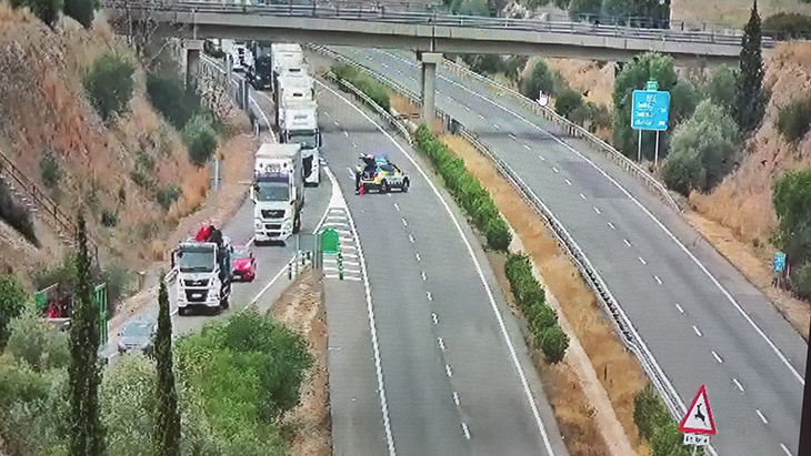 Activen l’alerta del pla Transcat per una fuita d’hidrocarbur en estat gasós en un camió a l’AP-7 a l’Aldea
