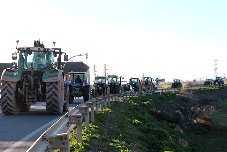 Una marxa lenta de tractors a l’Urgell entre Anglesola i Tornabous dificulta la circulació per la C-53