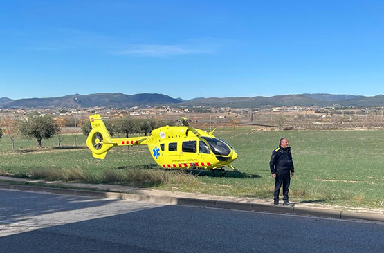 Dos helicòpters d’emergències aterren a Vilafranca per atendre dues persones