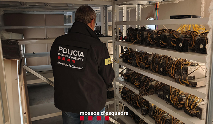 Desmantellen a l’Aldea una granja de criptomonedes que consumia fraudulentament una gran quantitat d’electricitat