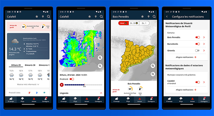 El Meteocat llança una nova aplicació de mòbil que facilita l’accés a la previsió meteorològica en temps real