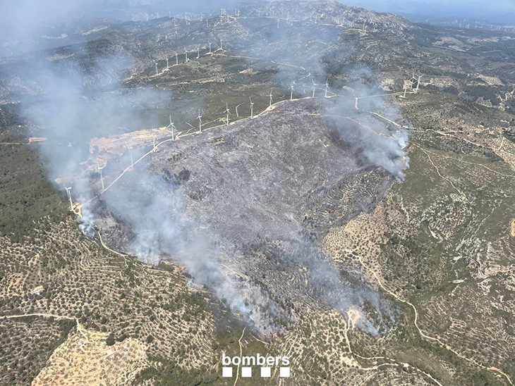 Detingut un home de 43 anys per la crema que va originar l’incendi del coll de l’Alba de Tortosa