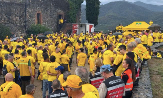 Uns 70 voluntaris del Penedès-Garraf participen en la reivindicació de les ADF a Hostalric
